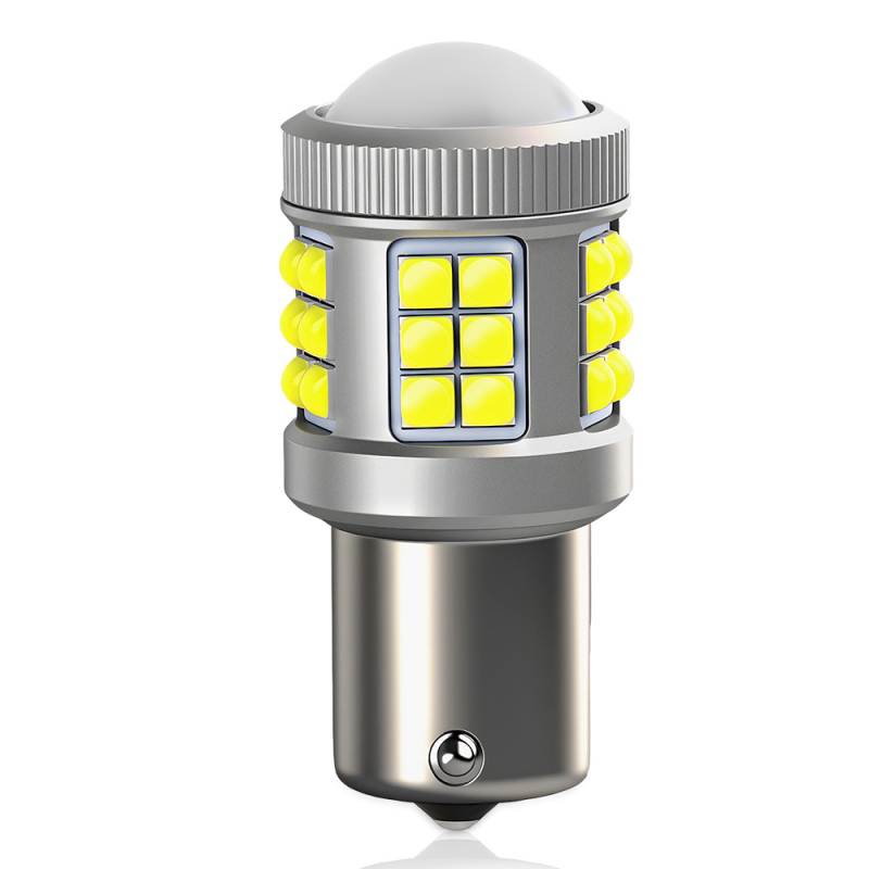 LED автомобилна крушка 1156-33SMD-3030 конвексен чип със леща за мигач, задна светлина и спирачка, 10-30V, 6.85W, 872 lm