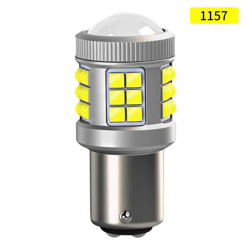 LED автомобилна крушка 1156-33SMD-3030 конвексен чип със леща за мигач, задна светлина и спирачка, 10-30V, 6.85W, 872 lm
