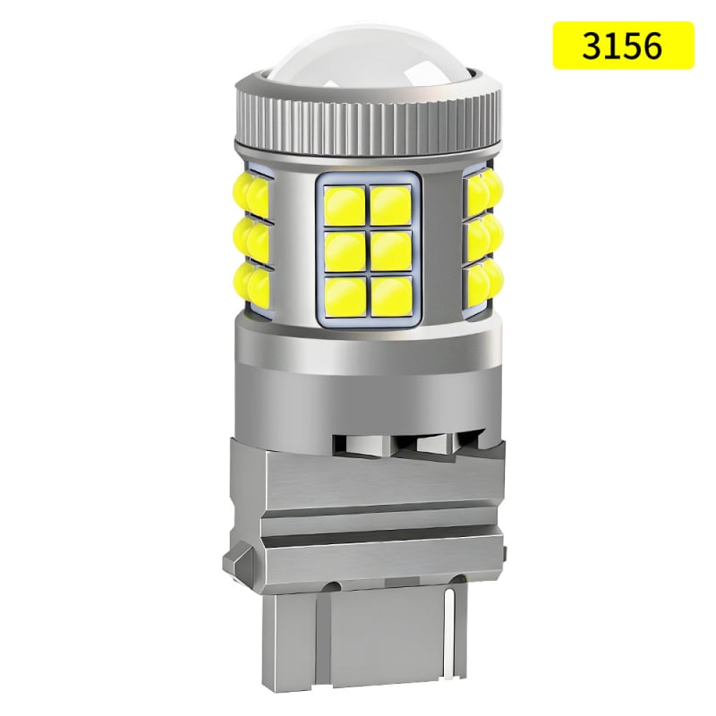 LED автомобилна крушка 1156-33SMD-3030 конвексен чип със леща за мигач, задна светлина и спирачка, 10-30V, 6.85W, 872 lm