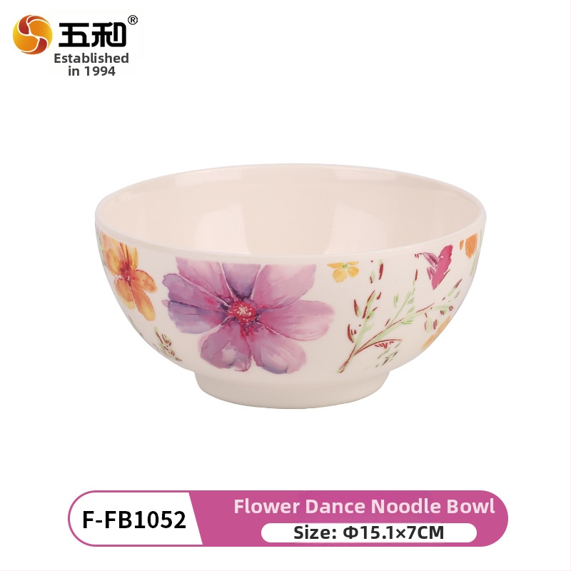 Melamīna ēdienu servēšanai komplekts, 96 gab., porcelāna imitācija, ziedu raksts, augstas temperatūras dekālais apdare