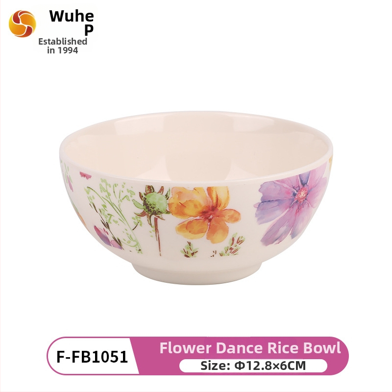 Melamīna ēdienu servēšanai komplekts, 96 gab., porcelāna imitācija, ziedu raksts, augstas temperatūras dekālais apdare