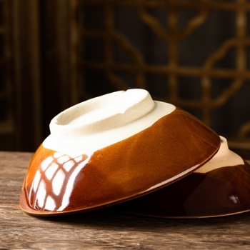 Κλασικό κεραμικό μπολ ατμού για κρέας και hot pot, στυλ Νέου Κινεζικού, κατάλληλο ως δώρο, όχι κατάλληλο για φούρνο μικροκυμάτων