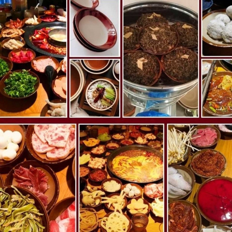 Κλασικό κεραμικό μπολ ατμού για κρέας και hot pot, στυλ Νέου Κινεζικού, κατάλληλο ως δώρο, όχι κατάλληλο για φούρνο μικροκυμάτων