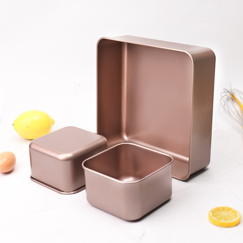 Gu yi tapadásmentes négyszögletes torta forma magasított és mélyített dizájnnal, vízfürdő kompatibilis otthoni használatra