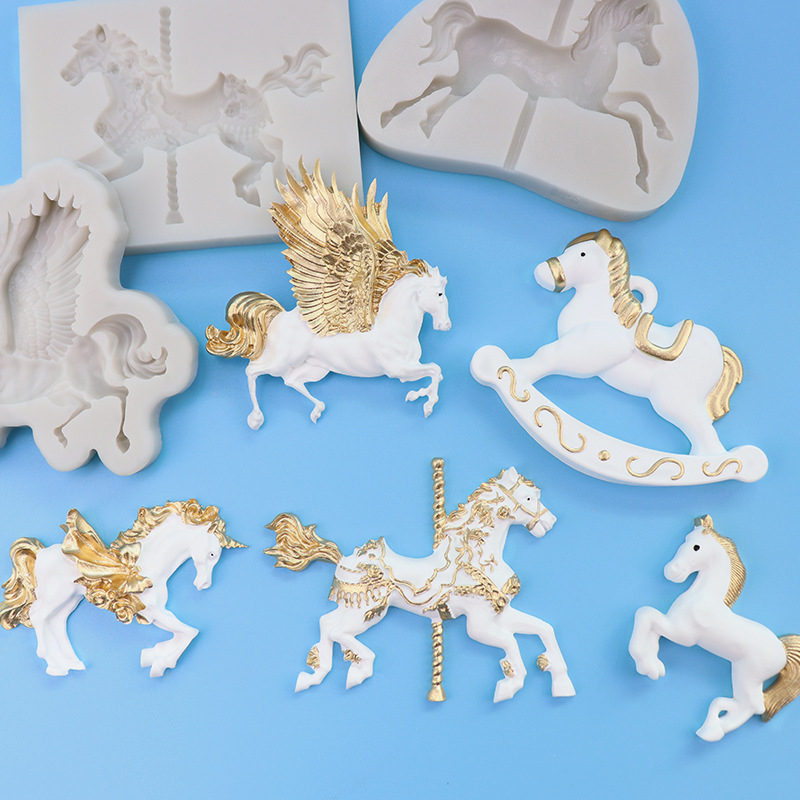 Μορφή σιλικόνης σε σχήμα αλόγου για φοντάν και σοκολάτα – διακόσμηση κέικ