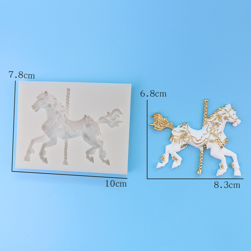 Μορφή σιλικόνης σε σχήμα αλόγου για φοντάν και σοκολάτα – διακόσμηση κέικ