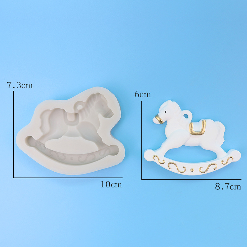 Μορφή σιλικόνης σε σχήμα αλόγου για φοντάν και σοκολάτα – διακόσμηση κέικ