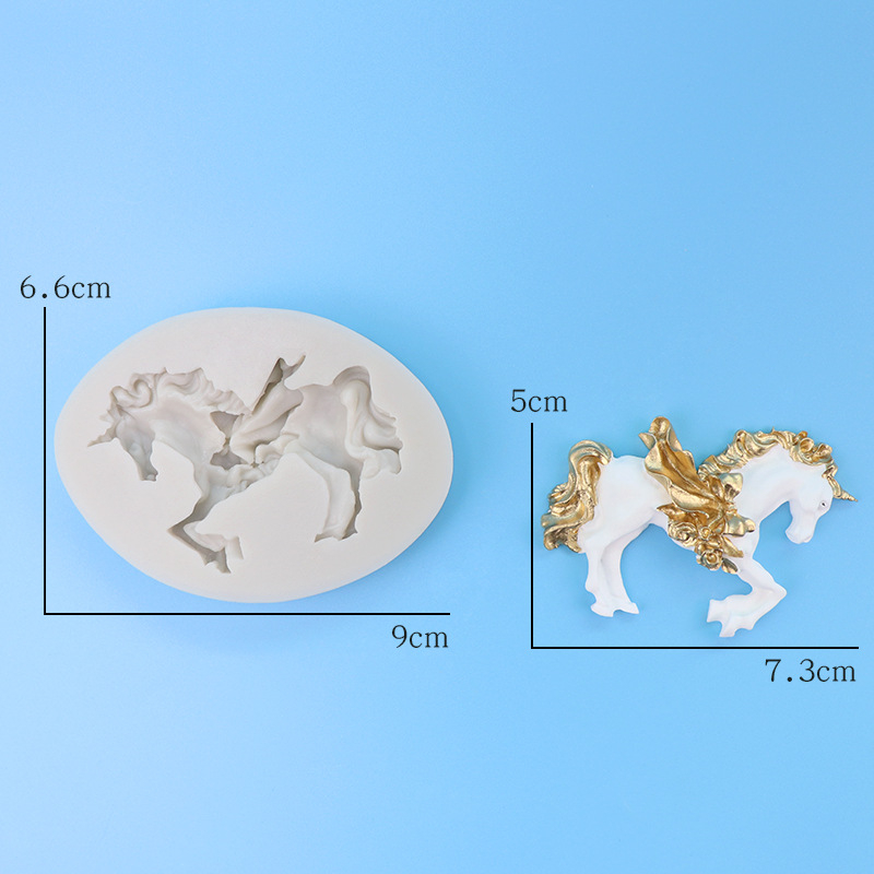Μορφή σιλικόνης σε σχήμα αλόγου για φοντάν και σοκολάτα – διακόσμηση κέικ