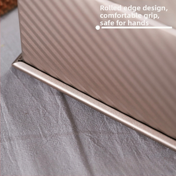 Μορφή τοστ για οικιακή αρτοποιία, ορθογώνια από χάλυβα άνθρακα, με κυματοειδές κουτί και καπάκι (Ορθογώνιο, Χάλυβας άνθρακα, Για ψήσιμο, Οικογενειακή χρήση)