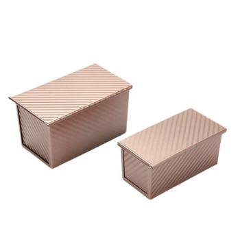 Μορφή τοστ για οικιακή αρτοποιία, ορθογώνια από χάλυβα άνθρακα, με κυματοειδές κουτί και καπάκι (Ορθογώνιο, Χάλυβας άνθρακα, Για ψήσιμο, Οικογενειακή χρήση)