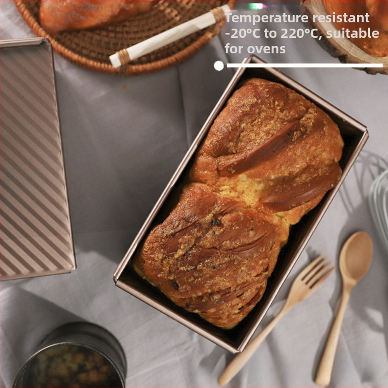 Μορφή τοστ για οικιακή αρτοποιία, ορθογώνια από χάλυβα άνθρακα, με κυματοειδές κουτί και καπάκι (Ορθογώνιο, Χάλυβας άνθρακα, Για ψήσιμο, Οικογενειακή χρήση)