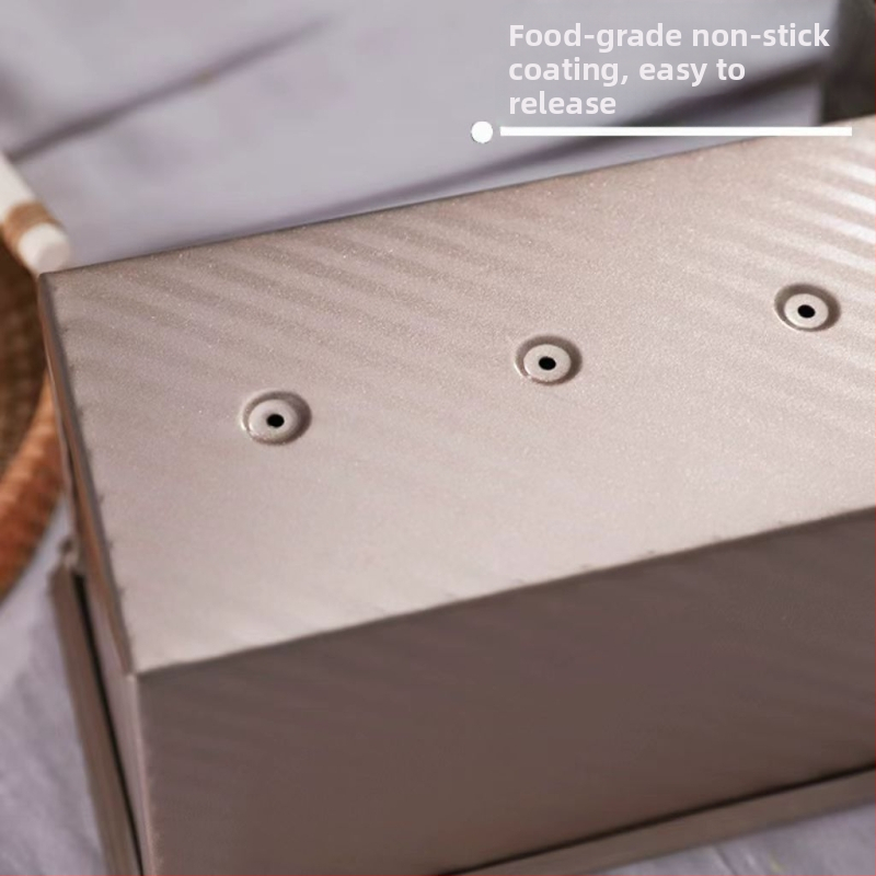 Μορφή τοστ για οικιακή αρτοποιία, ορθογώνια από χάλυβα άνθρακα, με κυματοειδές κουτί και καπάκι (Ορθογώνιο, Χάλυβας άνθρακα, Για ψήσιμο, Οικογενειακή χρήση)