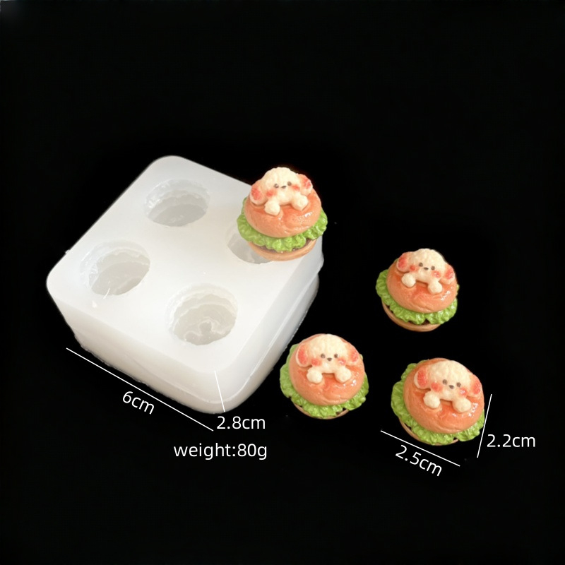 Φόρμα σιλικόνης για ψήσιμο με 3D σχέδιο σκύλου από κινούμένα σχέδια, ασύμμελος σχηματισμός, μορφή πίεσης