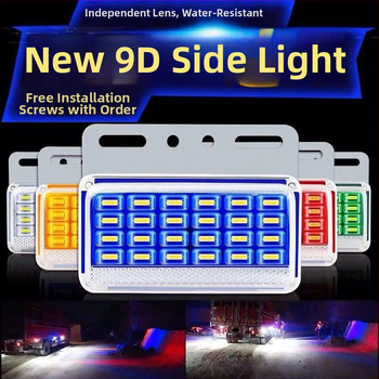 LED странична светлина за камион, 12V/24V, модел 9d висока яркост, водоустойчива, подходяща за големи камиони и ремаркета