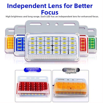 LED странична светлина за камион, 12V/24V, модел 9d висока яркост, водоустойчива, подходяща за големи камиони и ремаркета