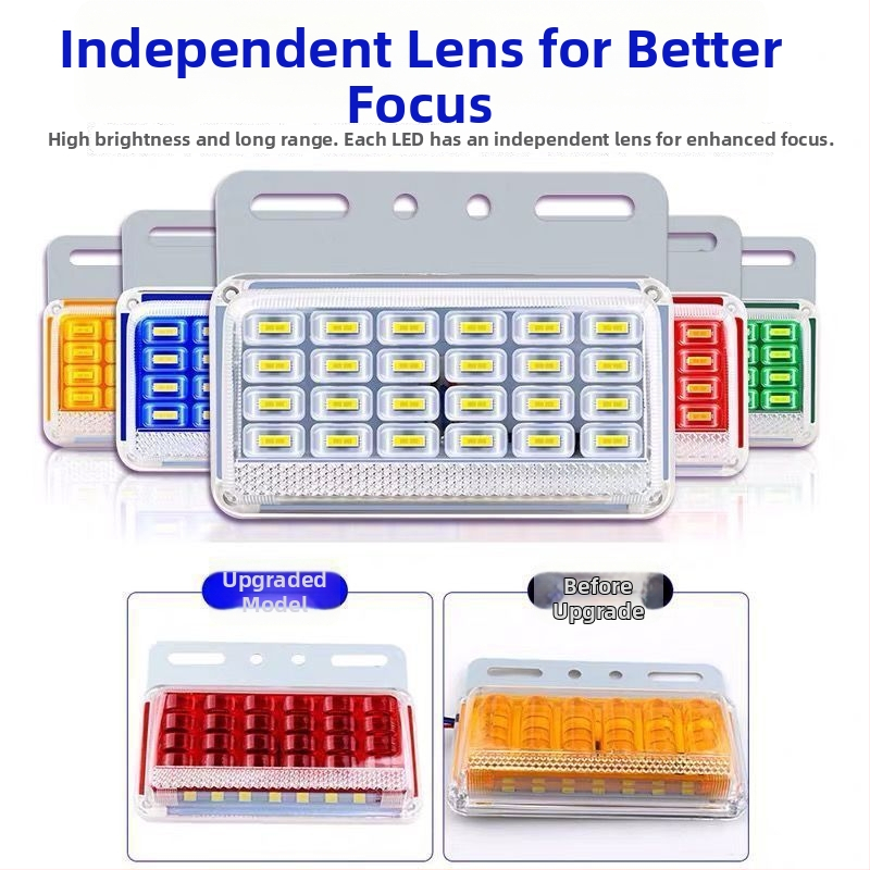 LED странична светлина за камион, 12V/24V, модел 9d висока яркост, водоустойчива, подходяща за големи камиони и ремаркета