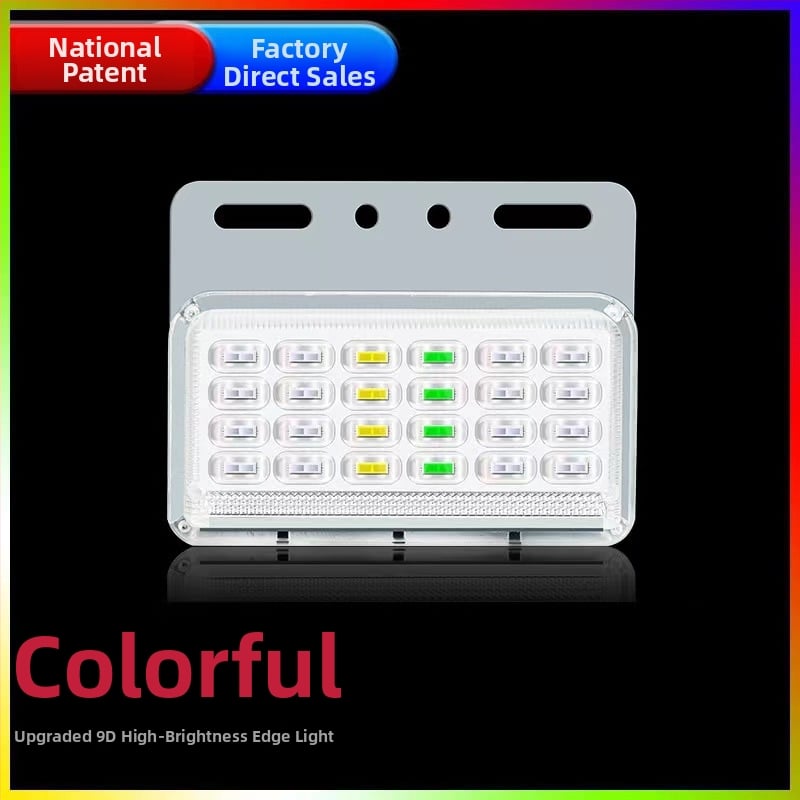 LED странична светлина за камион, 12V/24V, модел 9d висока яркост, водоустойчива, подходяща за големи камиони и ремаркета