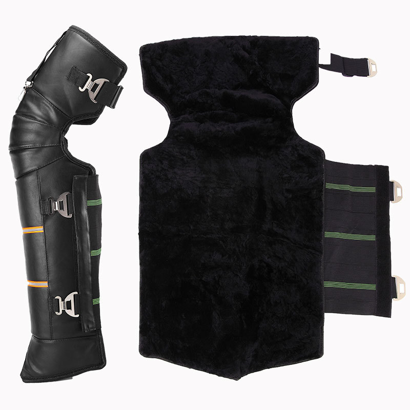 Кожени протектори за коляно за зимно колоездене – ветроустойчиви, загряване на ставите, за възрастни, марка Ode to Emperor