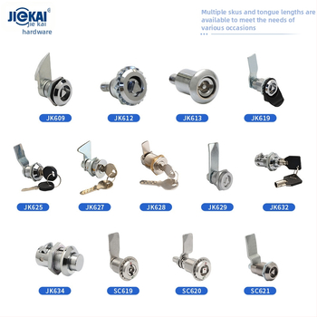 Cilindra tipa mortise slēdzis ar spārnu formas iekšējo galu un iekšējo trijstūri, piemērots metro un rūpnieciskām skapēm | Zīmols Jie Kai | Materiāls: cinka sakausējums un nerūsējošais tērauds | Modelis: Cilindra sērija