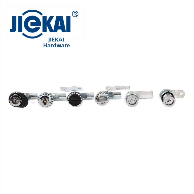 Cilindra tipa mortise slēdzis ar spārnu formas iekšējo galu un iekšējo trijstūri, piemērots metro un rūpnieciskām skapēm | Zīmols Jie Kai | Materiāls: cinka sakausējums un nerūsējošais tērauds | Modelis: Cilindra sērija