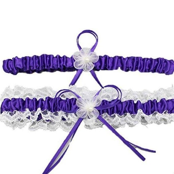 Menyasszonyi harisnyatartó csipkés masnival, szalaganyag, OPP csomagolás, OEM támogatás