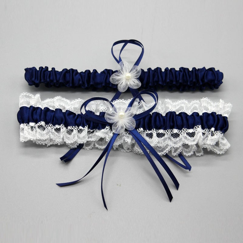 Menyasszonyi harisnyatartó csipkés masnival, szalaganyag, OPP csomagolás, OEM támogatás