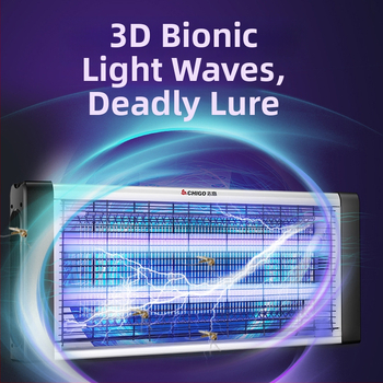 LED lámpa szúnyog- és legyek elleni, hálózati csatlakoztatással, ABS ház, modell ZG-W23, lefedettség 61 m² felett