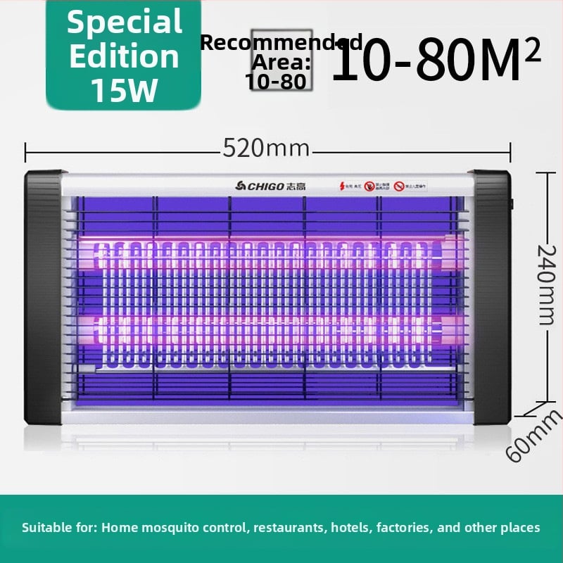 LED lámpa szúnyog- és legyek elleni, hálózati csatlakoztatással, ABS ház, modell ZG-W23, lefedettség 61 m² felett