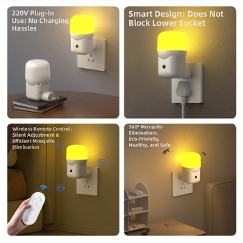 Chiman LED szúnyogriasztó lámpa, konnektoros üzemmód, 10㎡ lefedettség, fényhullám csapda (kilövéses típus), PC ház, időzítő