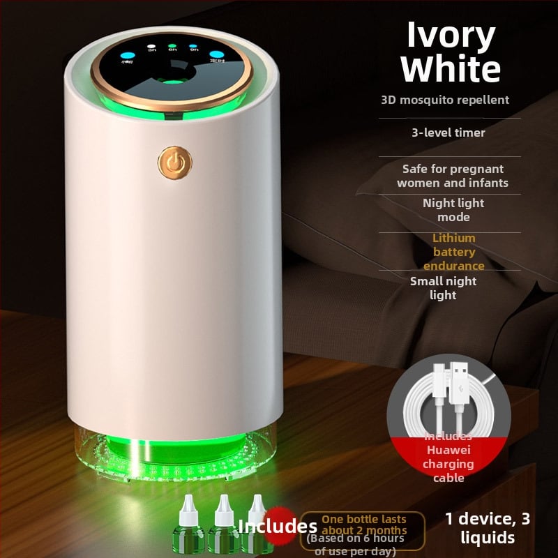 2-in-1 csípésmentes lámpa és éjszakai fény, hordozható USB újratölthető LED, beépített 2000-2500 mAh akkumulátor, 21-30 m²-es hatótávolság, üzemidő 3-6 óra