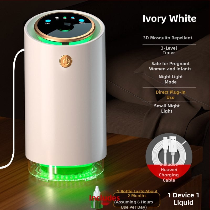 2-in-1 csípésmentes lámpa és éjszakai fény, hordozható USB újratölthető LED, beépített 2000-2500 mAh akkumulátor, 21-30 m²-es hatótávolság, üzemidő 3-6 óra