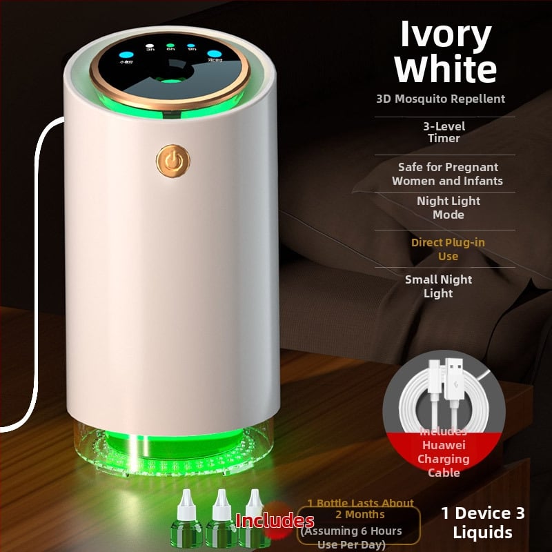 2-in-1 csípésmentes lámpa és éjszakai fény, hordozható USB újratölthető LED, beépített 2000-2500 mAh akkumulátor, 21-30 m²-es hatótávolság, üzemidő 3-6 óra