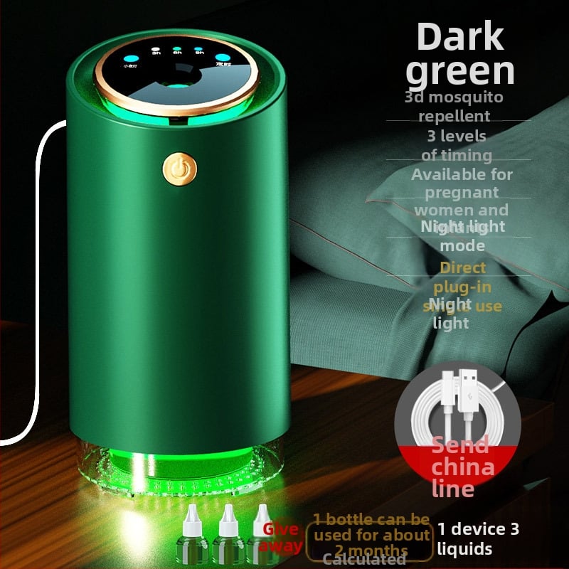 2-in-1 csípésmentes lámpa és éjszakai fény, hordozható USB újratölthető LED, beépített 2000-2500 mAh akkumulátor, 21-30 m²-es hatótávolság, üzemidő 3-6 óra