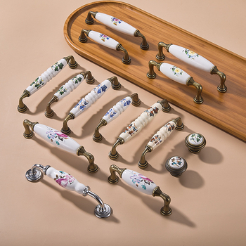 Kerámiás fogantyú, európai stílus, kerek alakú, ötvözetből, bútorokhoz – szekrényekhez és fiókokhoz