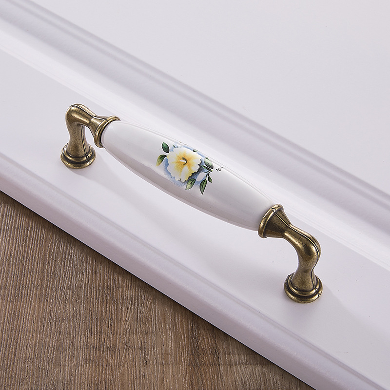 Kerámiás fogantyú, európai stílus, kerek alakú, ötvözetből, bútorokhoz – szekrényekhez és fiókokhoz