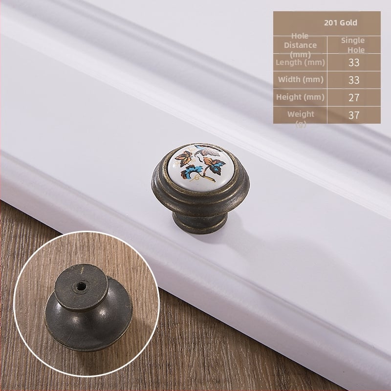 Kerámiás fogantyú, európai stílus, kerek alakú, ötvözetből, bútorokhoz – szekrényekhez és fiókokhoz