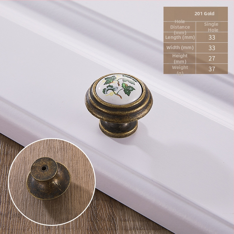Kerámiás fogantyú, európai stílus, kerek alakú, ötvözetből, bútorokhoz – szekrényekhez és fiókokhoz