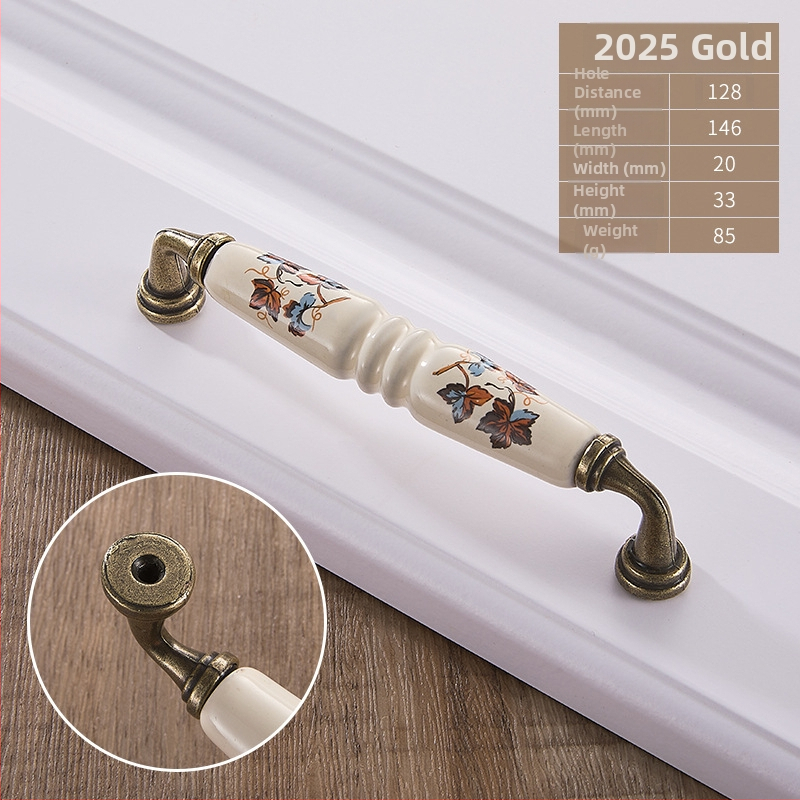 Kerámiás fogantyú, európai stílus, kerek alakú, ötvözetből, bútorokhoz – szekrényekhez és fiókokhoz