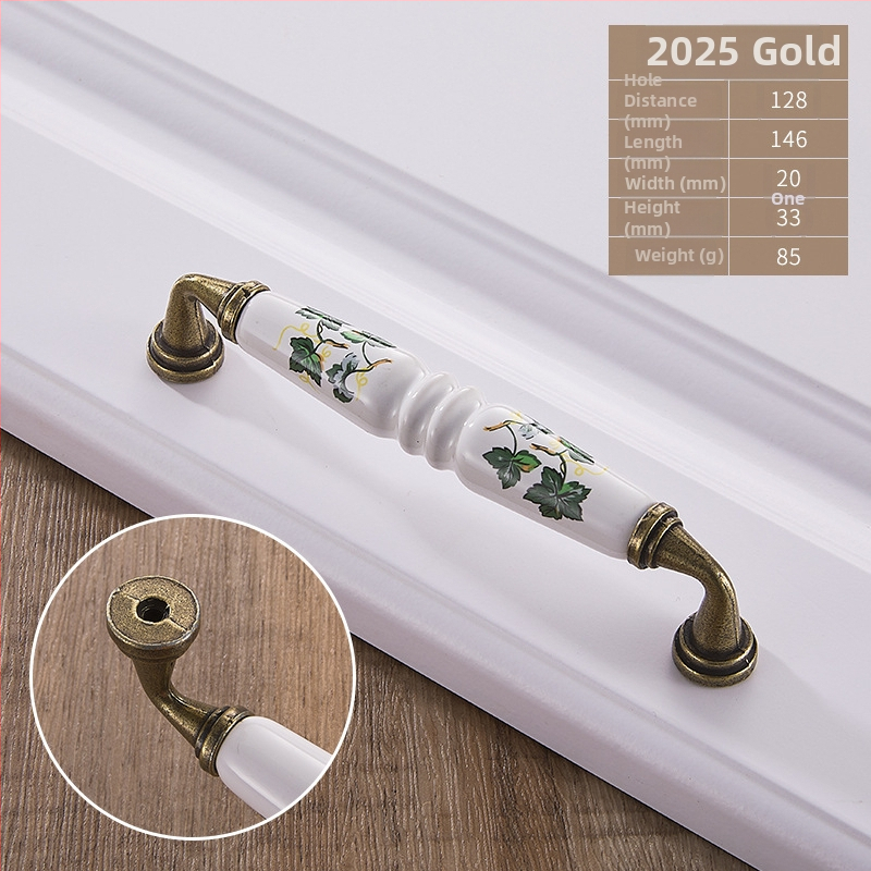 Kerámiás fogantyú, európai stílus, kerek alakú, ötvözetből, bútorokhoz – szekrényekhez és fiókokhoz