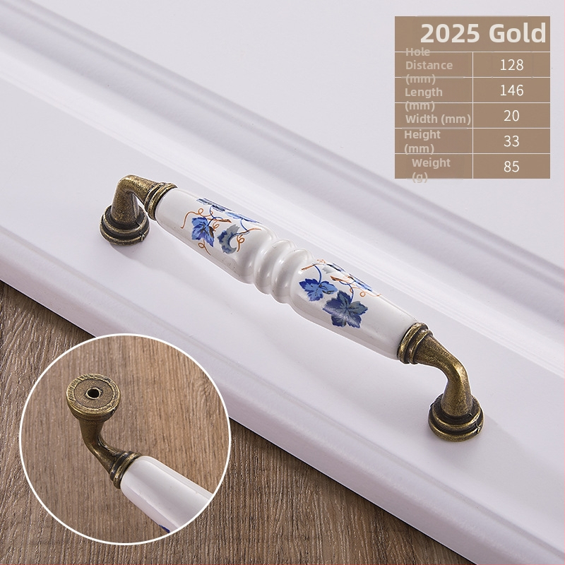 Kerámiás fogantyú, európai stílus, kerek alakú, ötvözetből, bútorokhoz – szekrényekhez és fiókokhoz