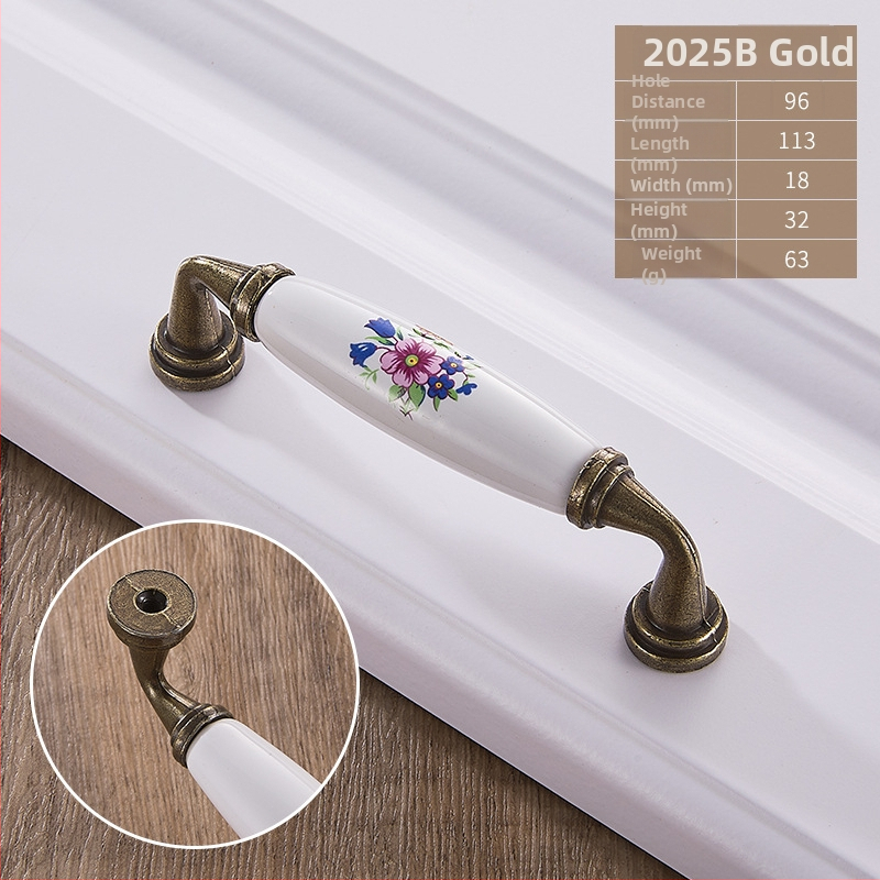 Kerámiás fogantyú, európai stílus, kerek alakú, ötvözetből, bútorokhoz – szekrényekhez és fiókokhoz