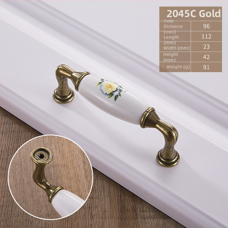 Kerámiás fogantyú, európai stílus, kerek alakú, ötvözetből, bútorokhoz – szekrényekhez és fiókokhoz