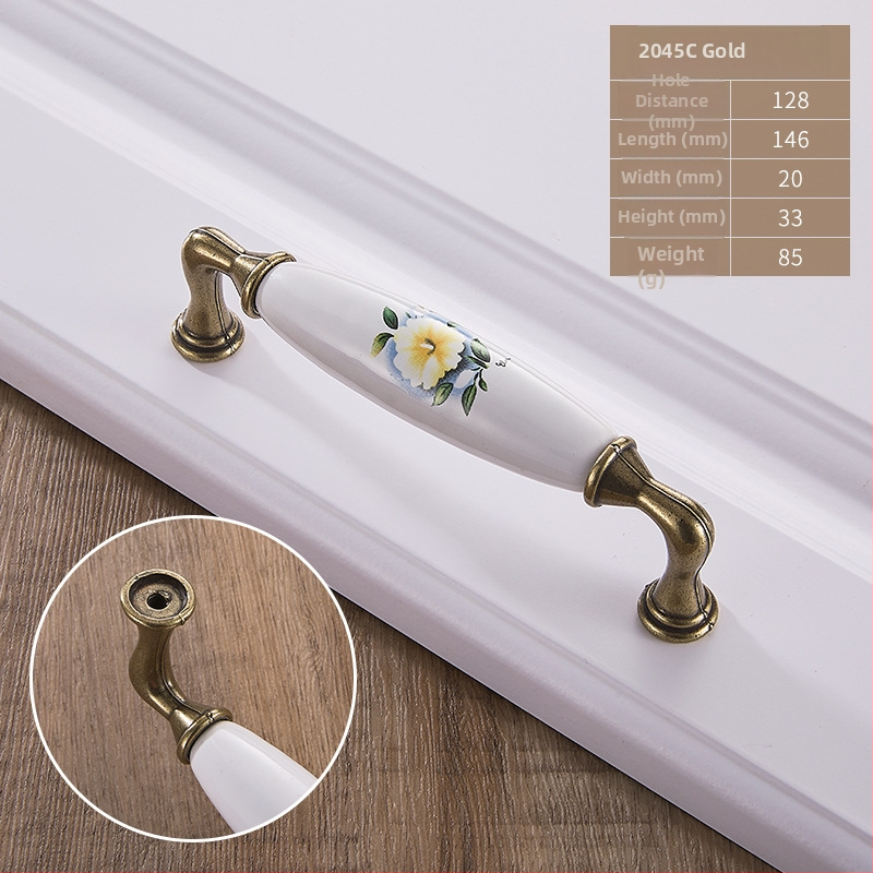 Kerámiás fogantyú, európai stílus, kerek alakú, ötvözetből, bútorokhoz – szekrényekhez és fiókokhoz