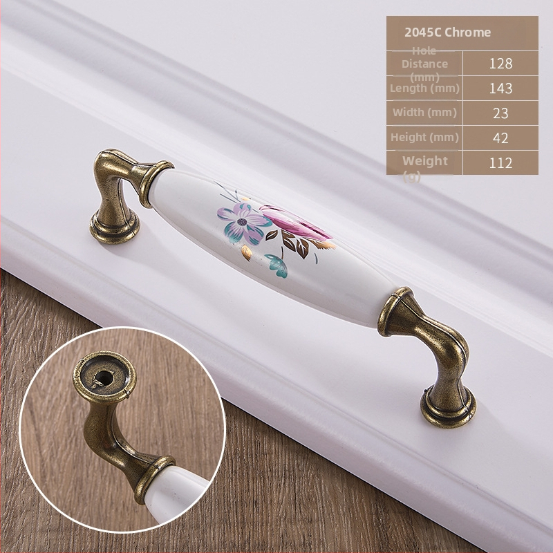 Kerámiás fogantyú, európai stílus, kerek alakú, ötvözetből, bútorokhoz – szekrényekhez és fiókokhoz