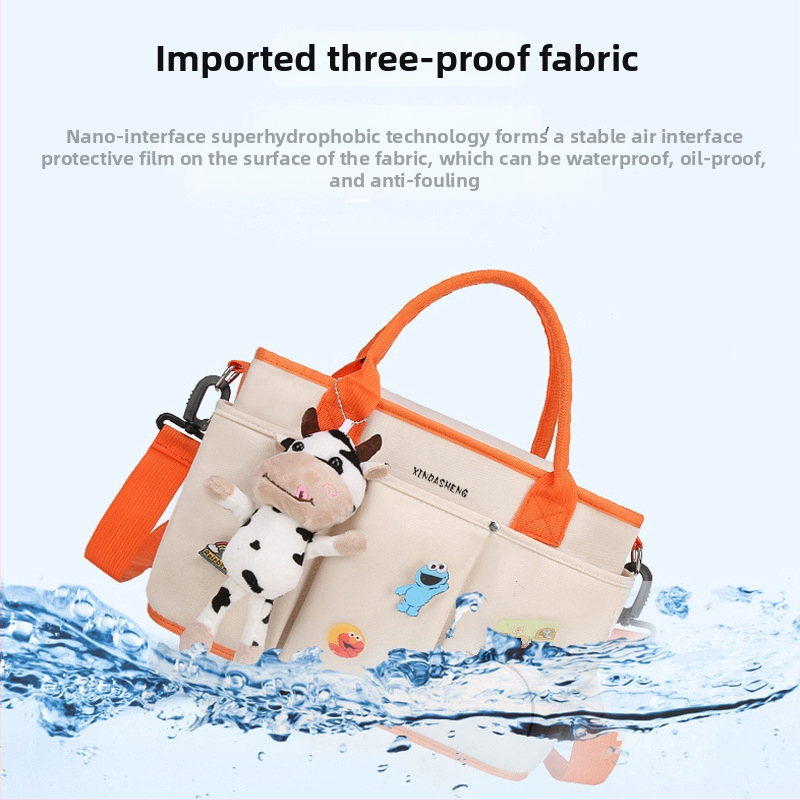 Torba za mamu za kolica, tote stil, velika zapremina (Najlon, vodootporan, ultralagana, izolacija, otporna na habanje)