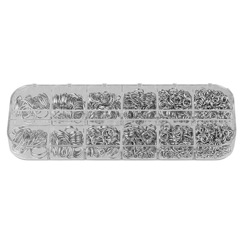 DIY set za nakit od željeza s elektroplatom, kutija s 24 pretinaca, uključuje naušnice kukice, spojne prstene i T-štiftove