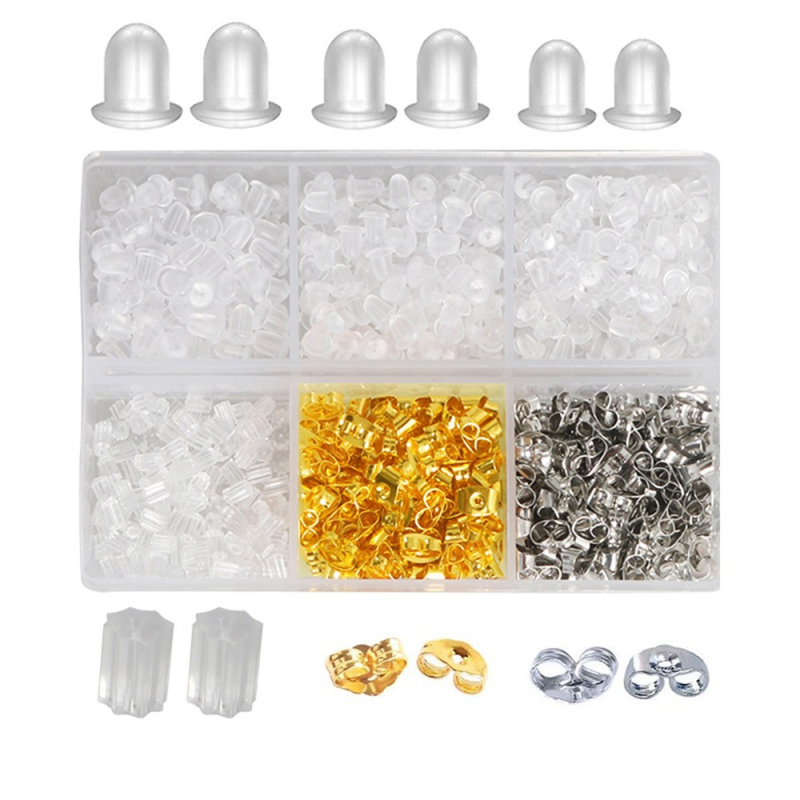 DIY set za nakit od željeza s elektroplatom, kutija s 24 pretinaca, uključuje naušnice kukice, spojne prstene i T-štiftove