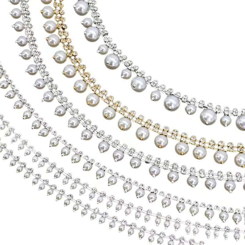 DIY dodaci od perli s rhinestones i dijamantima za ručno šivanje — ukrasni dijelovi za odjeću