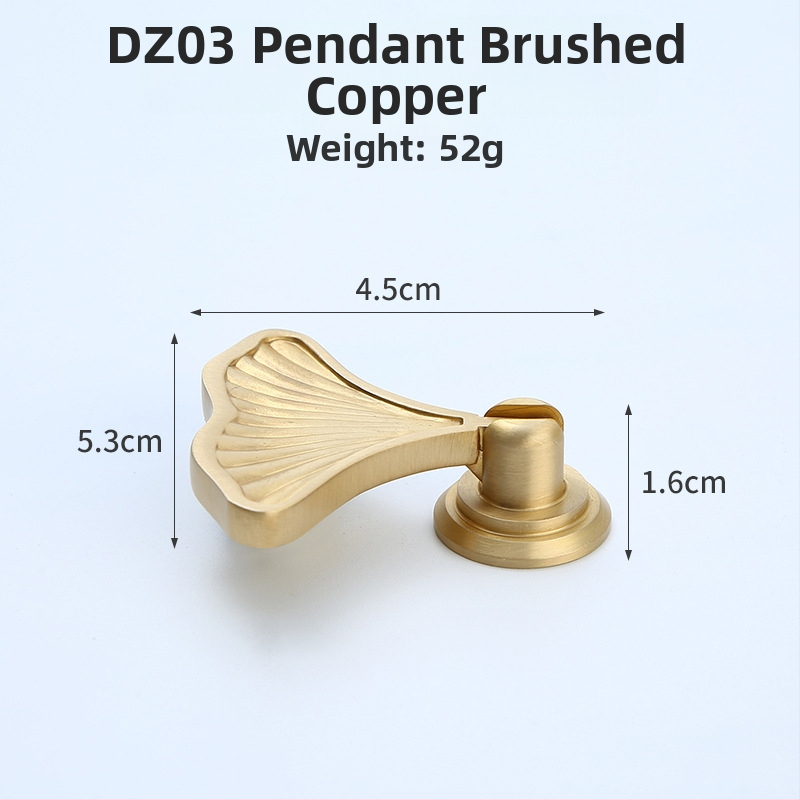 Úchytka na zásuvku/skriňu – mosadz, drôtovo ťahaný povrch, nový čínsky štýl, Model 1