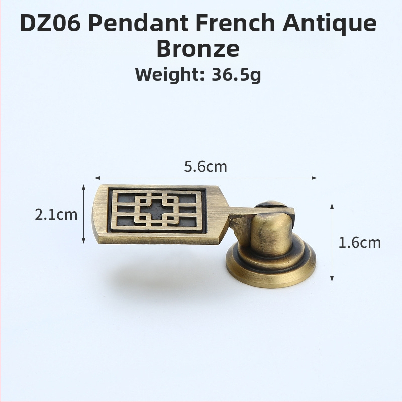 Úchytka na zásuvku/skriňu – mosadz, drôtovo ťahaný povrch, nový čínsky štýl, Model 1